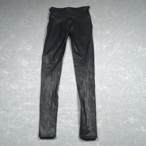 SPANX Leggings Size Small Black Faux in Classic Glossy Inseam 25 in - Picture 8 of 11